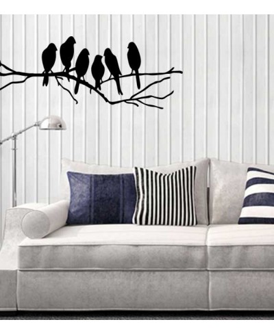 Adesivo de parede com tema de animais pássaros em galho