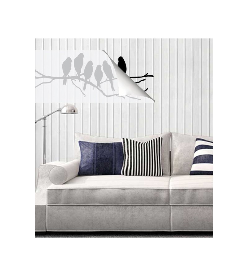 Adesivo de parede com tema de animais pássaros em galho