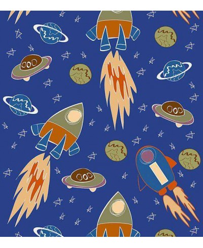 Papel de parede com cores azul, laranja, marrom, verde e detalhes brancos - Infantil 154