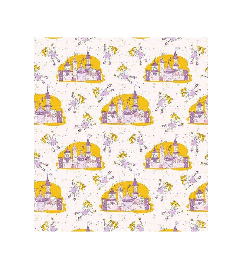 Papel de parede em tons rosa, roxo e amarelo - Infantil 161