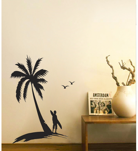 Adesivo de parede para sala com duas cores