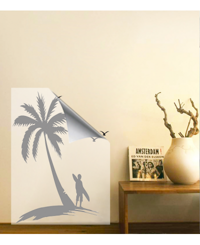 Adesivo de parede para sala com duas cores