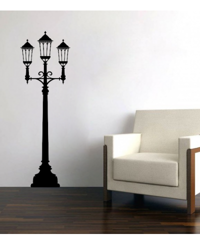 Adesivo de parede sala luminária poste em estilo antigo