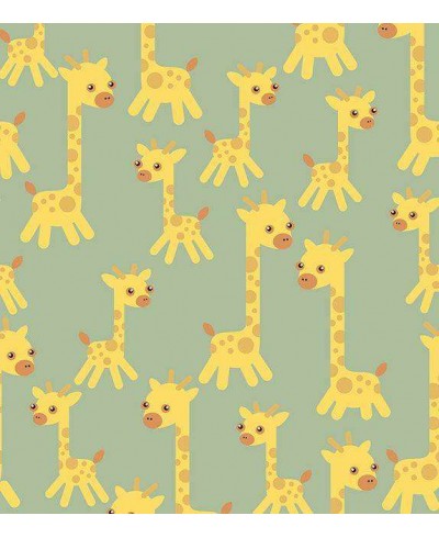 Papel de parede em tons de verde, amarelo e laranja - Infantil 75