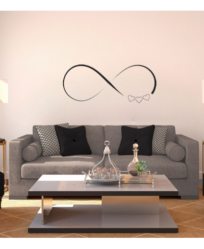 Adesivo de parede sala corações em infinito love