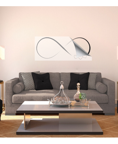 Adesivo de parede sala corações em infinito love