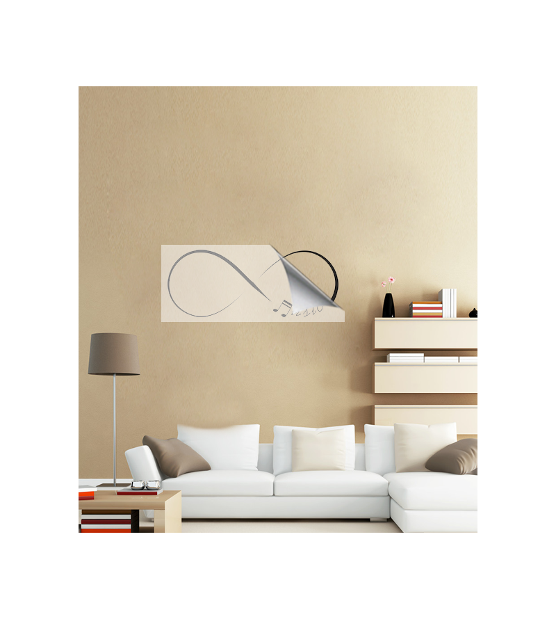 Adesivo de parede sala musica em infinito music