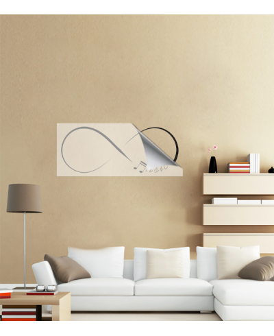 Adesivo de parede sala musica em infinito music