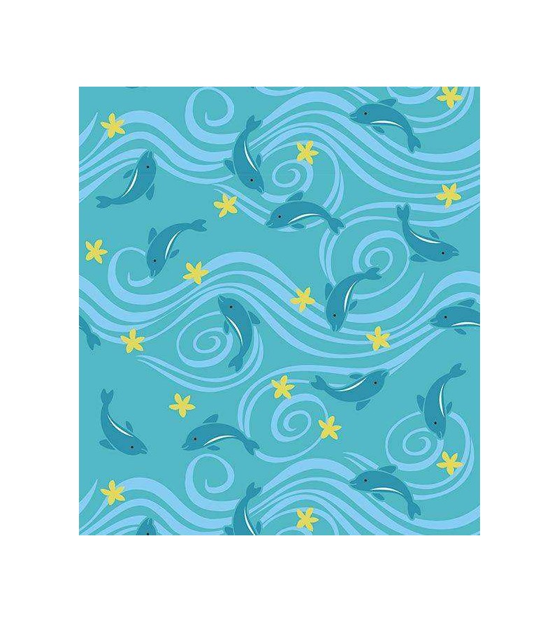 Papel de parede em tons de azul e amarelo - Infantil 77