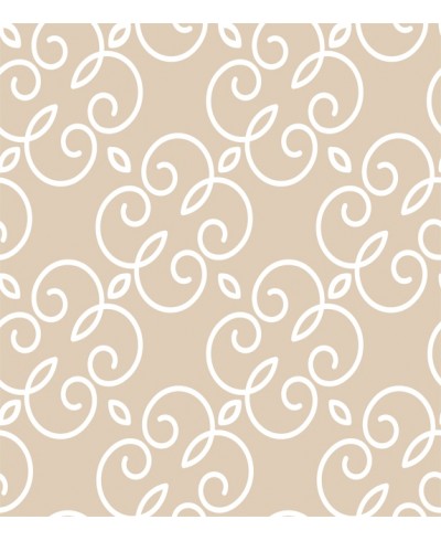 Papel de parede nas cores bege e desenhos em branco Minimalista 24