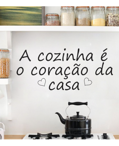 Adesivo de cozinha mandala com frase a cozinha é o coração da casa - Cozinha 15