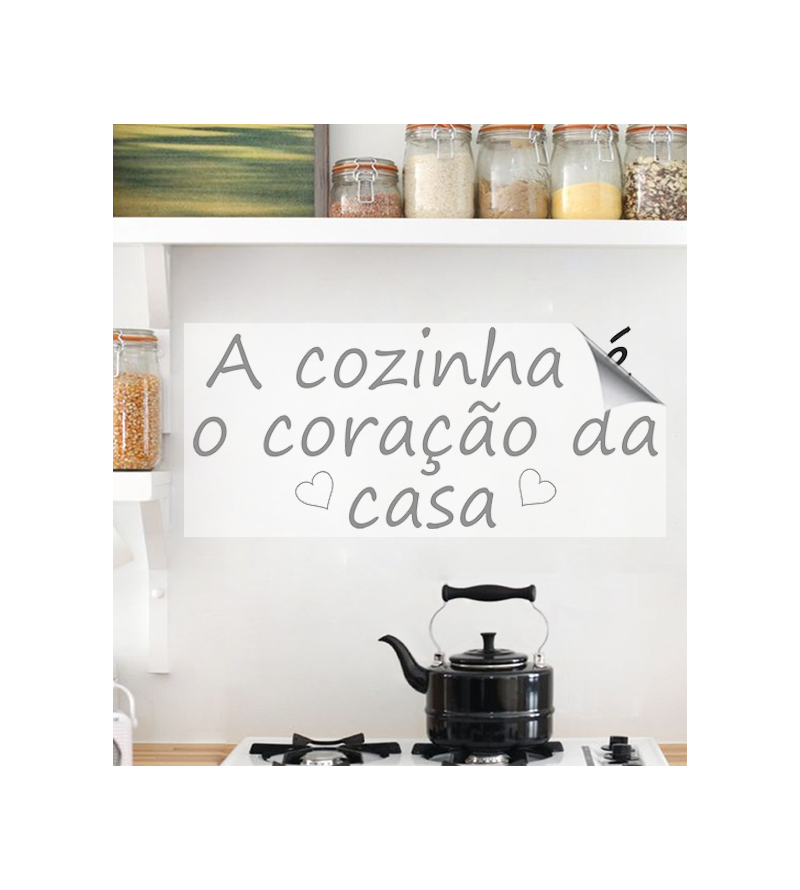 Adesivo de cozinha mandala com frase a cozinha é o coração da casa - Cozinha 15
