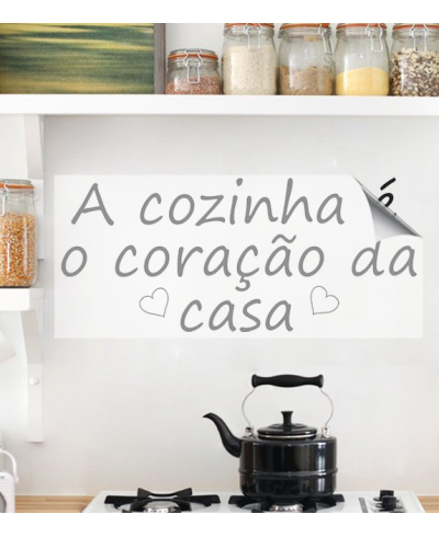 Adesivo de cozinha mandala com frase a cozinha é o coração da casa - Cozinha 15