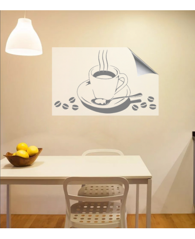 Adesivo de cozinha Xícara com Grãos de Café - Cozinha 34