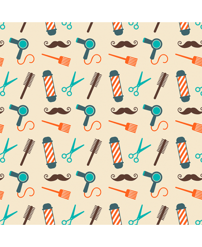 Papel de Parede Temático Barbeiro Bigode e Tesoura