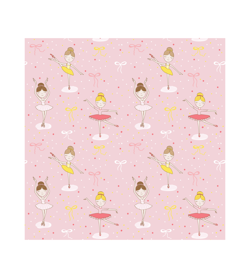 Papel de Parede Temático Bailarina em fundo rosa
