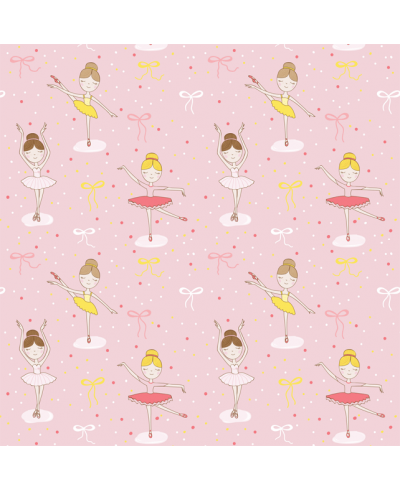 Papel de Parede Temático Bailarina em fundo rosa