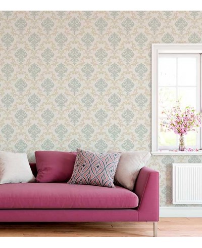 Papel de parede em tons cinza e bege