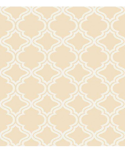 Papel de parede em tons bege e detalhes em branco - Geométrico 15