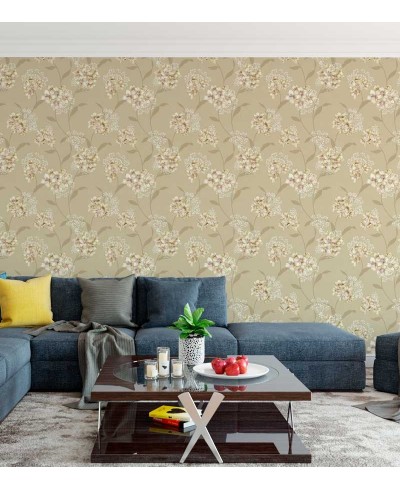 Papel de parede em tons marrom, bege e detalhes em branco - Dream 18