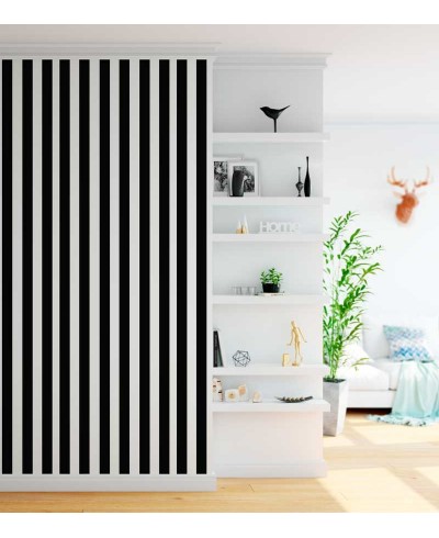 Papel de parede com listras brancas e pretas - Listrado 127