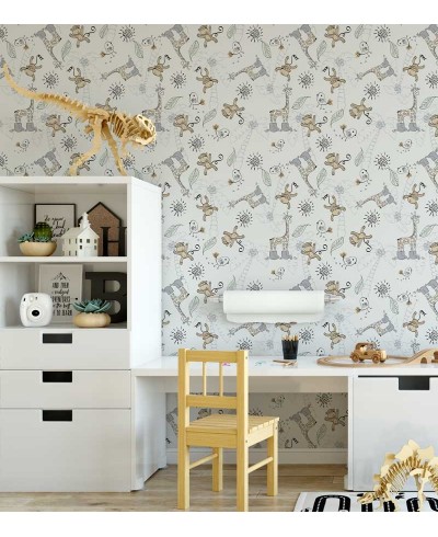Papel de Parede Bebê Safari Animais