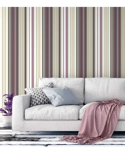 Papel de parede, com tons pastéis amarelos, marrom terracota, roxo - Casual 02