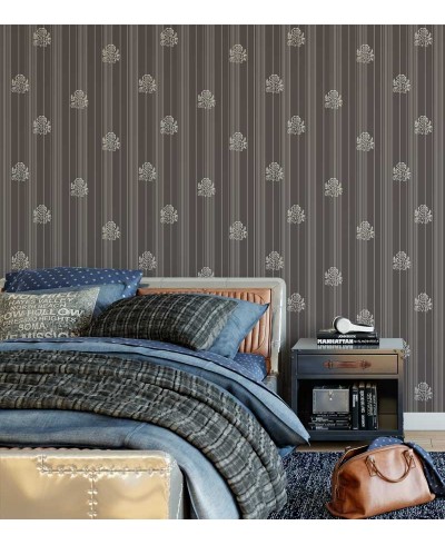 Papel de parede com fundo em tons de cinza e detalhes branco - Casual 40