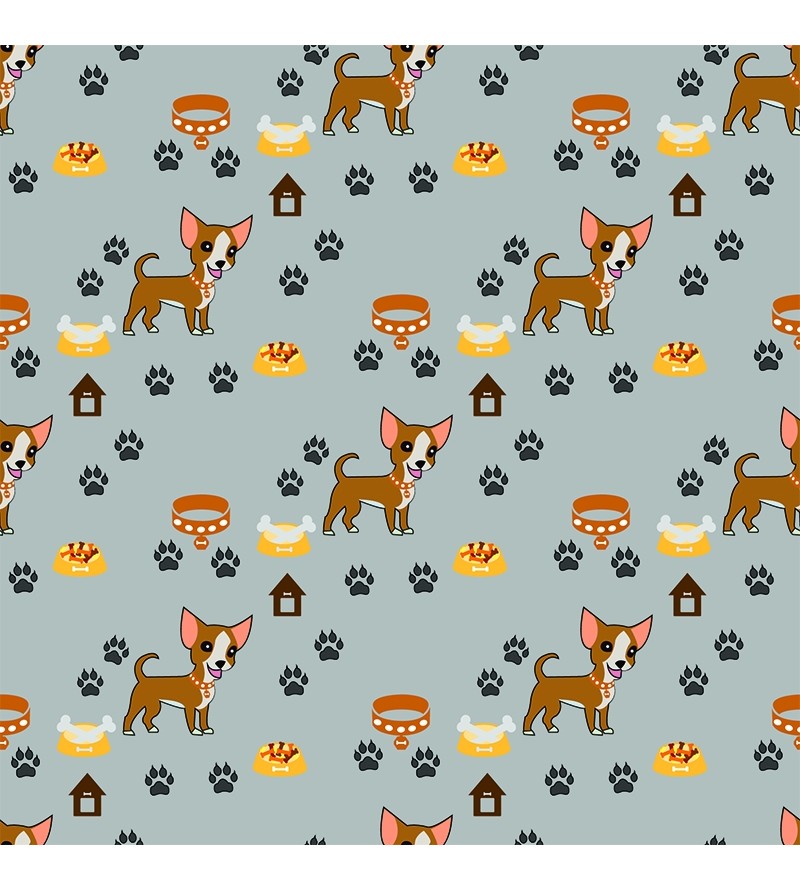 Papel de Parede Temático Dogs and Bones em Fundo Cinza Escuro