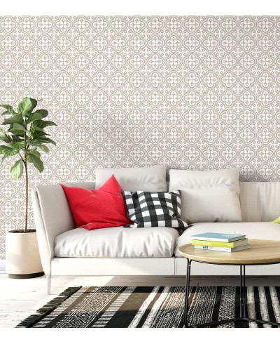 Papel de parede em tons nude e branco - Contemporâneo 10