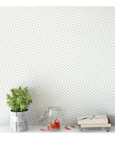 Papel de parede em tons verde acinzentados - Geométrico 25