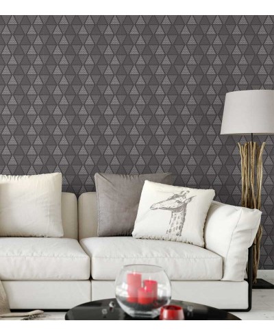 Papel de parede em tons cinza - Geométrico 34