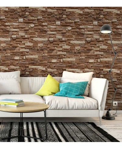 Papel de parede estilo pedras canjiquinha em tons de marrom e bege - Textura 13