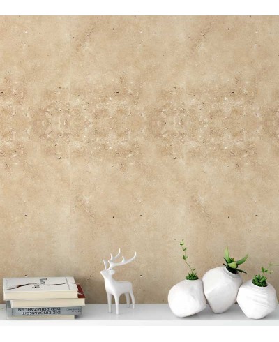 Papel de parede modelo concreto envelhecido em tons de bege e laranja - Concreto 07