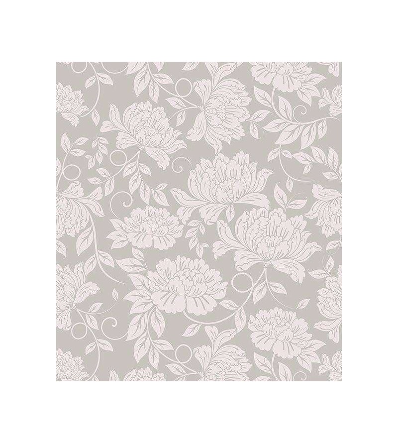 Papel de parede floral em tons cinza - Glamour 19