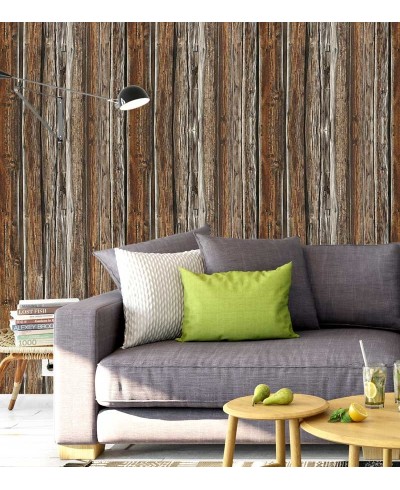 Papel de Parede Madeira Envelhecida em Tons Marrom e Cinza - Madeira 92