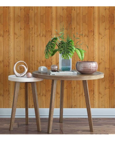 Papel de parede estilo madeira em tons laranja - Madeira 101