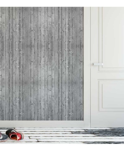 Papel de Parede Madeira Envelhecida em Tons Cinza - Madeira 154