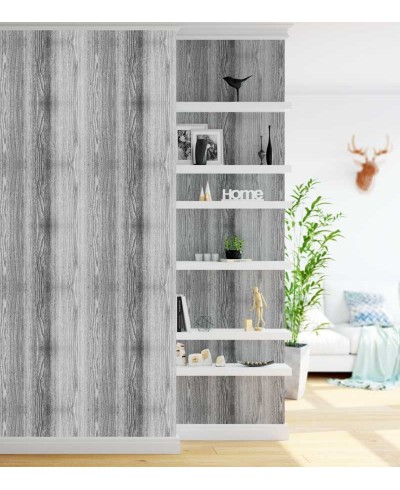 Papel de Parede Madeira Rústica em Tons de Cinza - Madeira 160