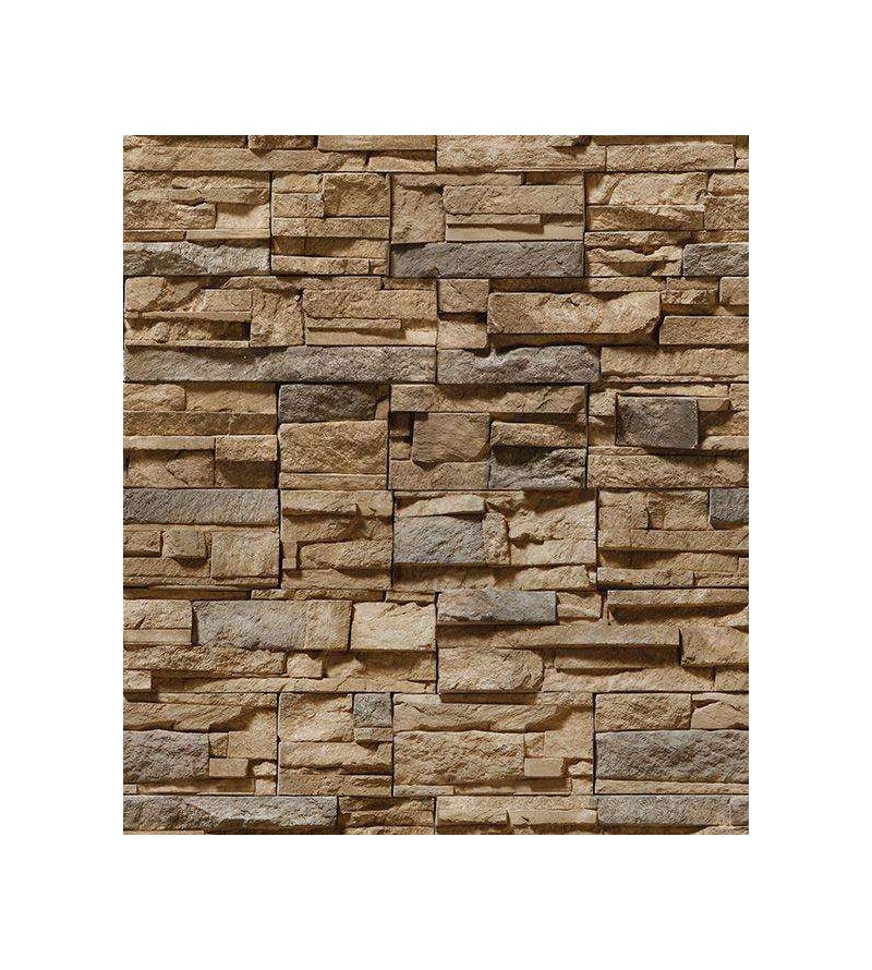 Papel de parede estilo pedras canjiquinha em tons de bege, marrom, e creme. - Textura 04