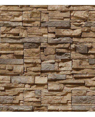 Papel de parede estilo pedras canjiquinha em tons de bege, marrom, e creme. - Textura 04