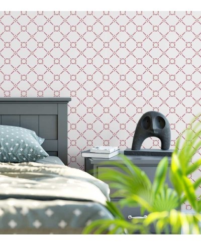 Papel de parede com fundo branco e detalhes em lilás - Retro 23