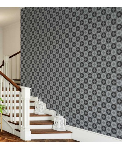 Papel de parede em diferentes tons de cinza - Retro 41