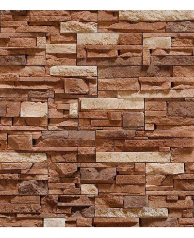 Papel de parede estilo pedras canjiquinha em tons de marrom e bege - Textura 13