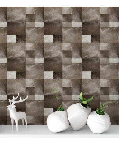 Papel de parede couro rustico em tons marrons, branco e cinza - Couro 03