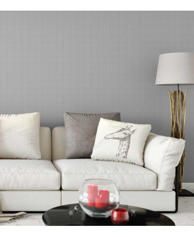 Papel de parede listrado cinza e pontos pretos