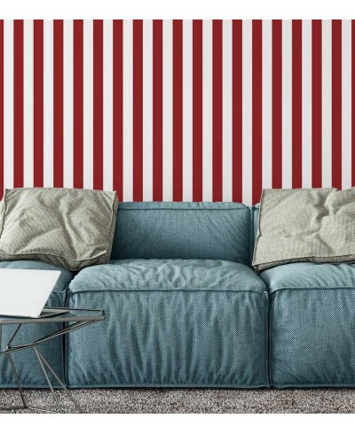 Papel de parede com listras brancas e vermelhas esfumaçadas - Listrado 39