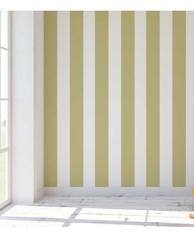 Papel de parede com listras mostarda e brancas - Listrado 87