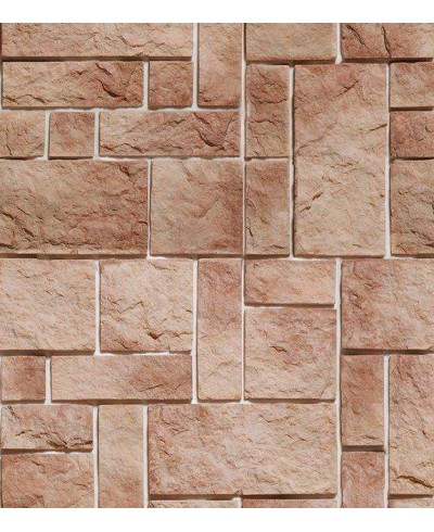 Papel de parede estilo azulejo rustico em tons de marrom e detalhes na cor bege - Textura 32