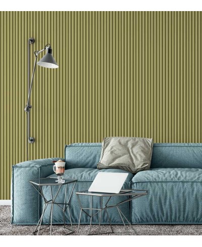 Papel de parede listrado em tons de verde musgo - Listrado 74